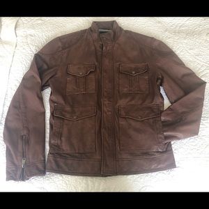 Lucky Brand Black label Leather Field Jacket.
